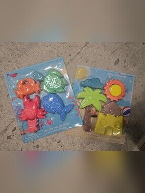 Kids Sea Life, Beach, And Ice Cream Puzzle Chalk Set - Bundle Of 8 Multi